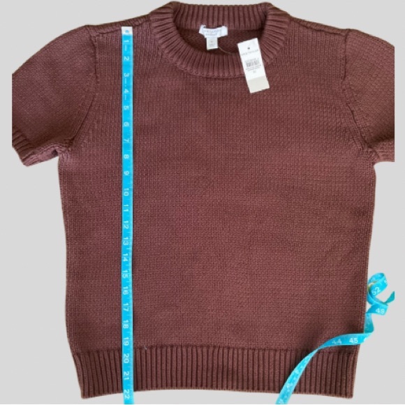 Ann Taylor Weekend Collection Chunky Wedge Sweater Tee Brown Size M NWT - Picture 7 of 10